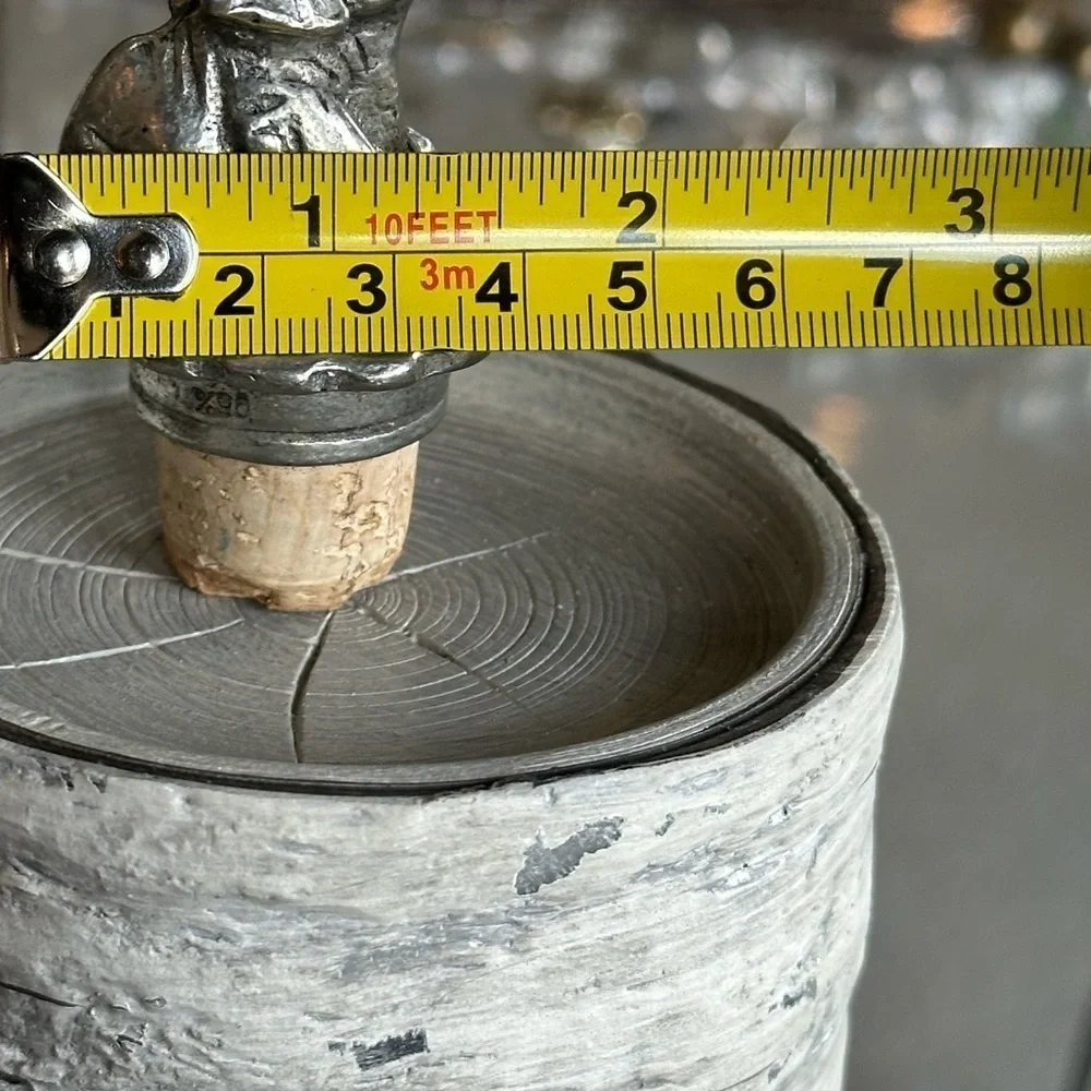 Pewter Cork wine bottle stopper. Elephant with trunk up for good luck